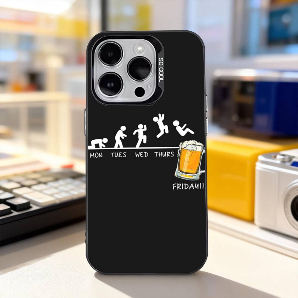 Lnteresting Beer P-Printing Phone Case For iPhone 11,12,13,14,15,16,17,Pro,Max,Plus,E,Air,Mini IMD Matte Black