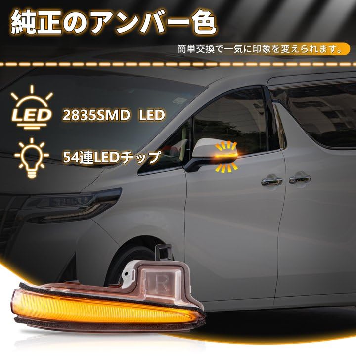 NEIFILES RAV4 50 Series Alphard Vellfire 30 Series Early and Late Model Side Mirror Blinker Genuine Replacement Blinker Door Mirror Blinker Set of 2