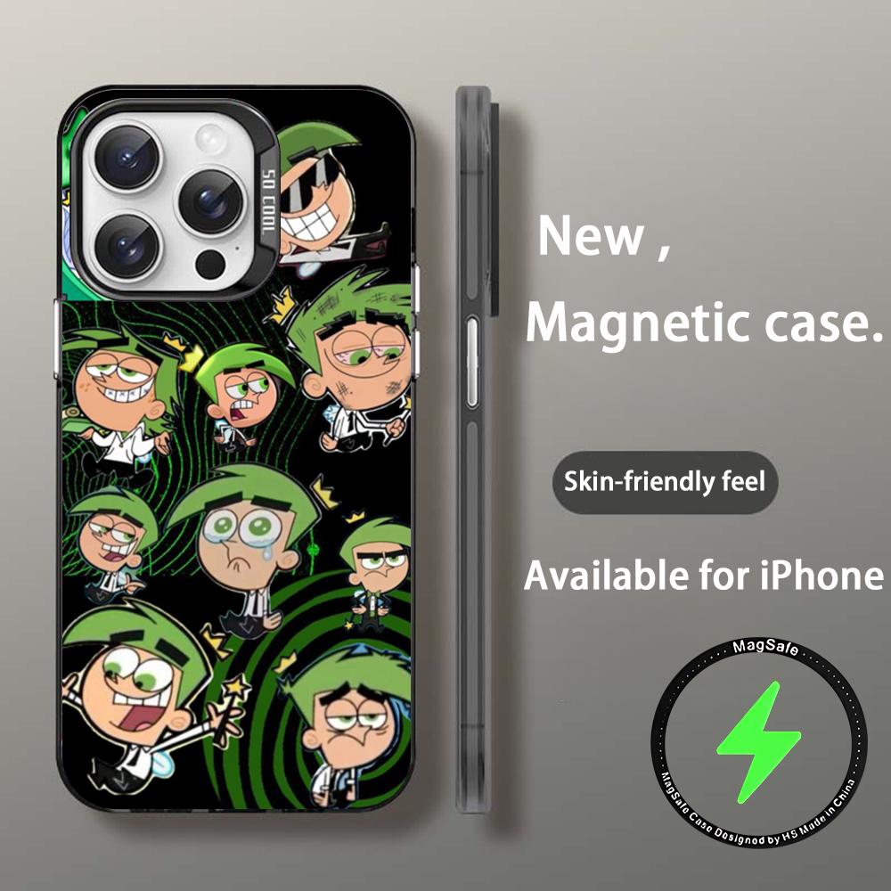 

The Fairly OddParents Phone Case black Magnetic IMD Colorful Silver case for iPhone 17 16 e 15 14 13 12 11 Pro Max Plus iPhone 15 Pro Max