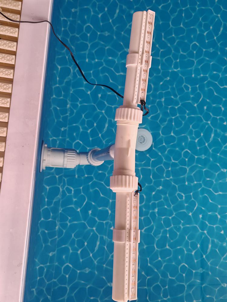 Pool Waterfall Nozzle Rechargeable Pool Waterfall Sprayer RGB Color Changing Outdoor Water Fountain for Above/Inground Pool