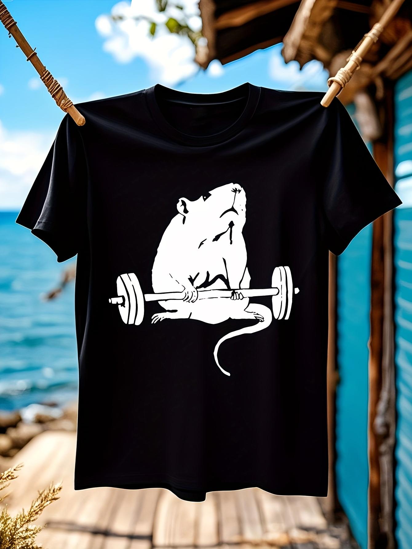 Funny Tshirt Funny Deadlift Rat Weightlifting Graphic Tsh... XXXXL