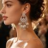 Bohemian Tassel Rhinestone Wind Chime Earrings: Ethnic Style Geometric Accessories for Women