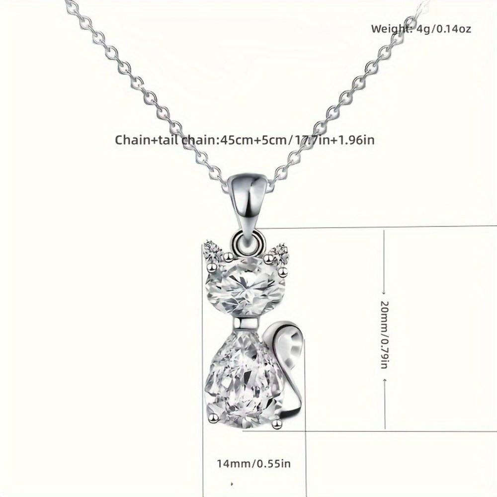 Trendy Crystal Pendant Necklace Zinc Zinc Alloy Cute Cat Jewelry Fashion Elegant Jewelry Sets  For Woman