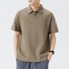 Updated Summer Lapel Polo Top Men Heavy Short-sleeved T-shirt Mens Lapel Thin Short T-thigh