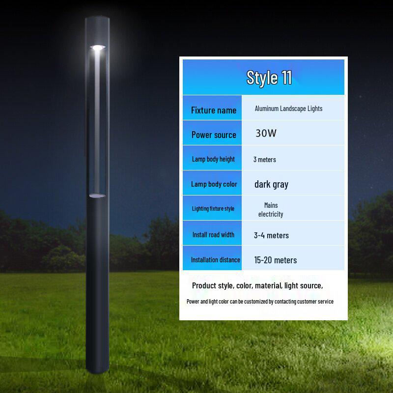 3-Meter Modern Aluminum Solar Courtyard Light - Waterproof & Rustproof for Outdoor Use