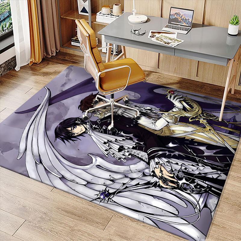 Anime Code Geass Printed Absorbent Washable Carpet,Non-Slip Bathroom Mats,Kitchen Rugs,Living Room Entrance,Camping Picnic Rugs