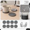 8pc Set Round Braided Coasters for Table Protection Durable Woven Material Heat Resistant Drink Mats Suitable for Home Office Use