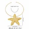 Silber Geometrischer Runder Kragen Anhänger Gold Schmuck Mode Seestern Anhänger Metall Choker Damen