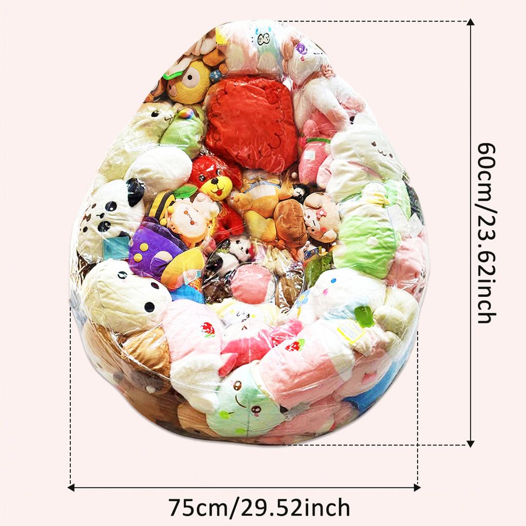 Plush Toy Stuffed Bean Bag Clear Sofas Chair Cover Large Zipper Lazy Seat Storage Child Adult Tatami No Filler Included