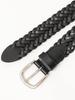 [BEAMS HART] Leather Belt, Leather Mesh Belt, Men's, BLACK, Size M