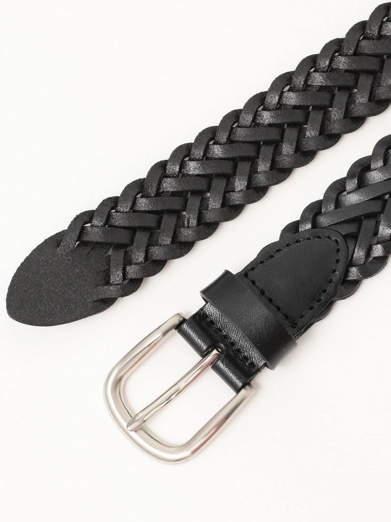 [BEAMS HART] Leather Belt, Leather Mesh Belt, Men's, BLACK, Size M