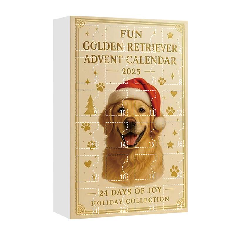 Fun Golden Retriever Advent Calendar 2025,Pug Advent Calendar 2025,Christmas Calendar With 24 Golden Retrievers