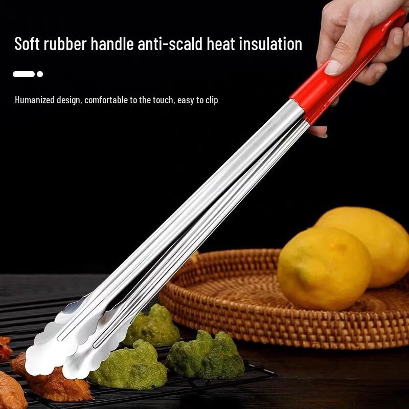 Fouo Stainless Steel Food Tongs with Silicone Tips