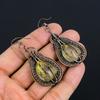 Golden Rutile Jewelry, 999 Copper Wire Wrapped Earrings, Handmade Gemstone Jewelry Earrings For Memorial Day