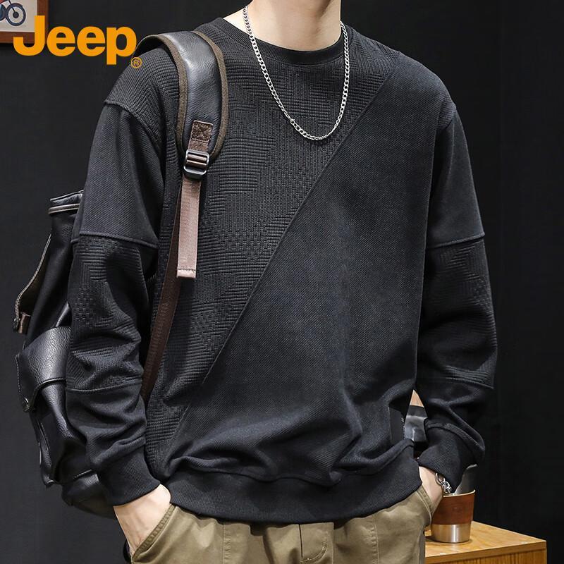 

JEEP Men s Autumn/Winter Heavyweight Color-Block Long Sleeve Pullover XL