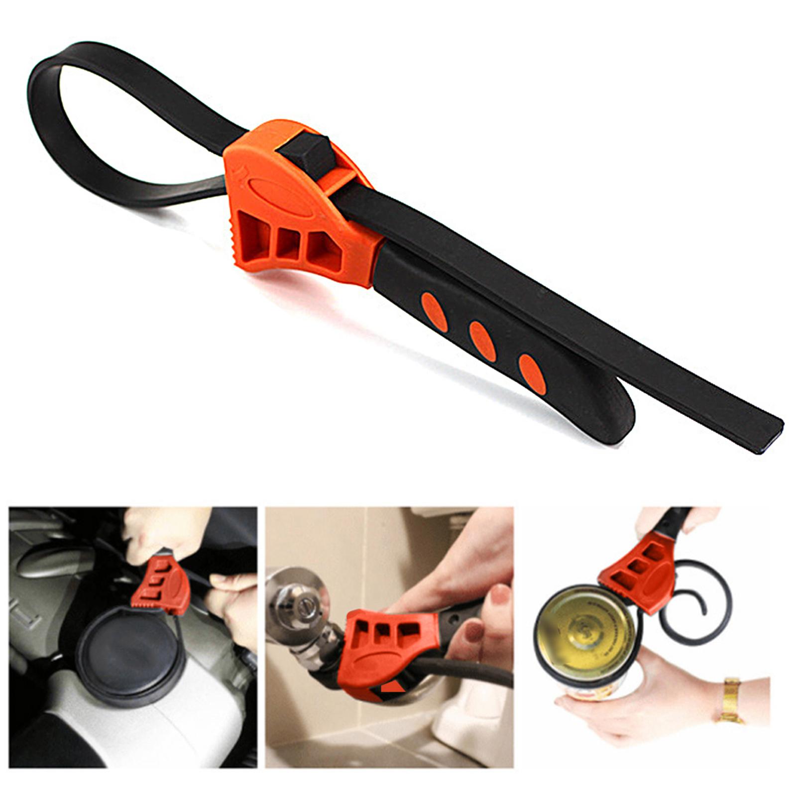 Multi-functional Rubber Belt Wrench   Spanner Bottle Opener Oil Filter Wrench Car Repair Tool