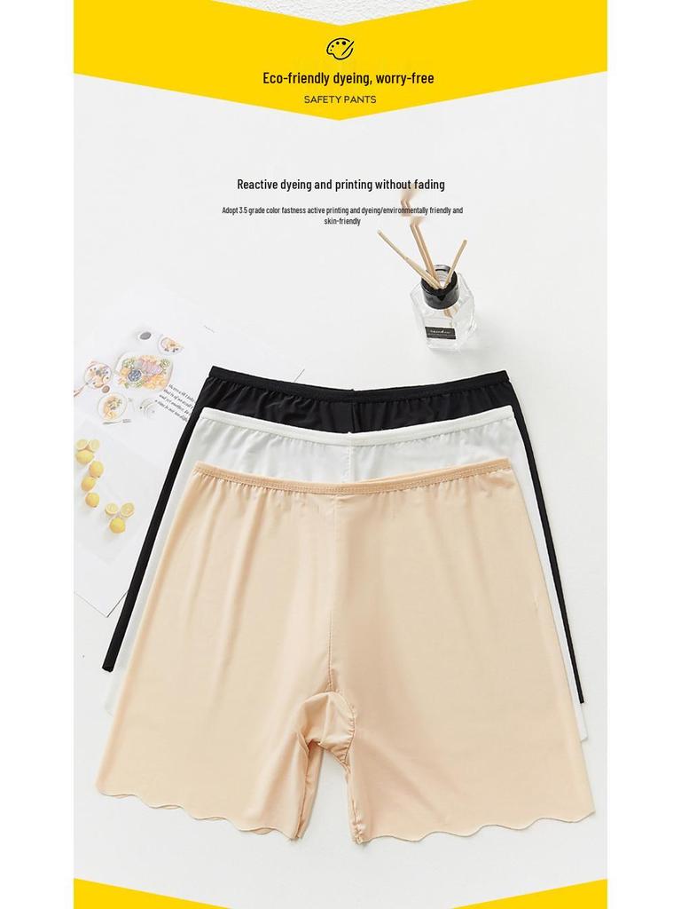 Ice Silk Seamless Safety Shorts for Women - Lightweight, Summer-Friendly, Wear Inside or as Outer Thin Leggings