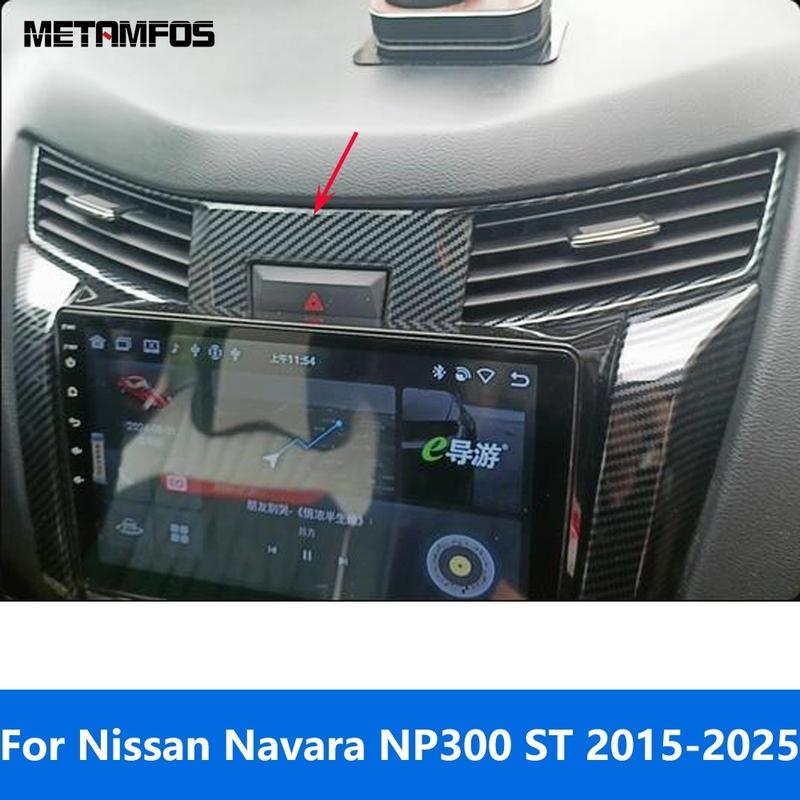 Center Console Air Condition Vent Outlet Cover Trim For Nissan Navara NP300 ST 2015-2024 2025 Carbon Fiber Interior Accessories