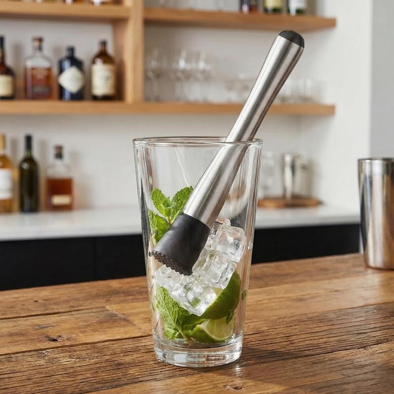 Premium Cocktail Muddler Ice Hammer Fruit Crusher Barware Mixer Tool for Home Kitchen Party Drinks