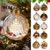 Miniature Christmas Scenes Glowing Story Ornament, Mini Holiday Scene Light Up Ball Decorative Lights Hanging Decoration, Acrylic Clear Pendant