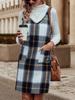 Chic Women's Plaid Suspender Skirt with Pockets – Casual Fashion for Spring and Autumn