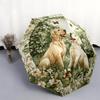 Happy Labrador pattern, automatic folding umbrella, portable and foldable design, 8 ribs, a Christmas or birthday gift.