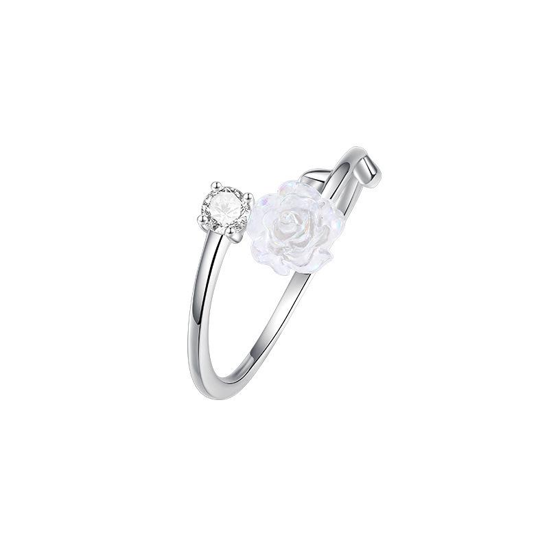 2023 High-End 925 Sterling Silver Rose Ring: Women's Luxury Open Band for Index or Pinky Finger