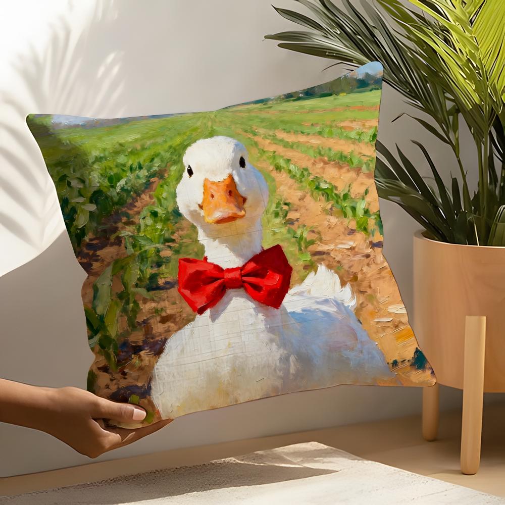 2 Funny And Cheerful Duck Pattern Pillow Case Home Living Room Decoration Linen Pillowcover Pillow Cases Cushion Cover