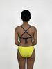 Solteu Navy Yellow Women'S One-Piece Reversible Single Tie-Back Swimsuit