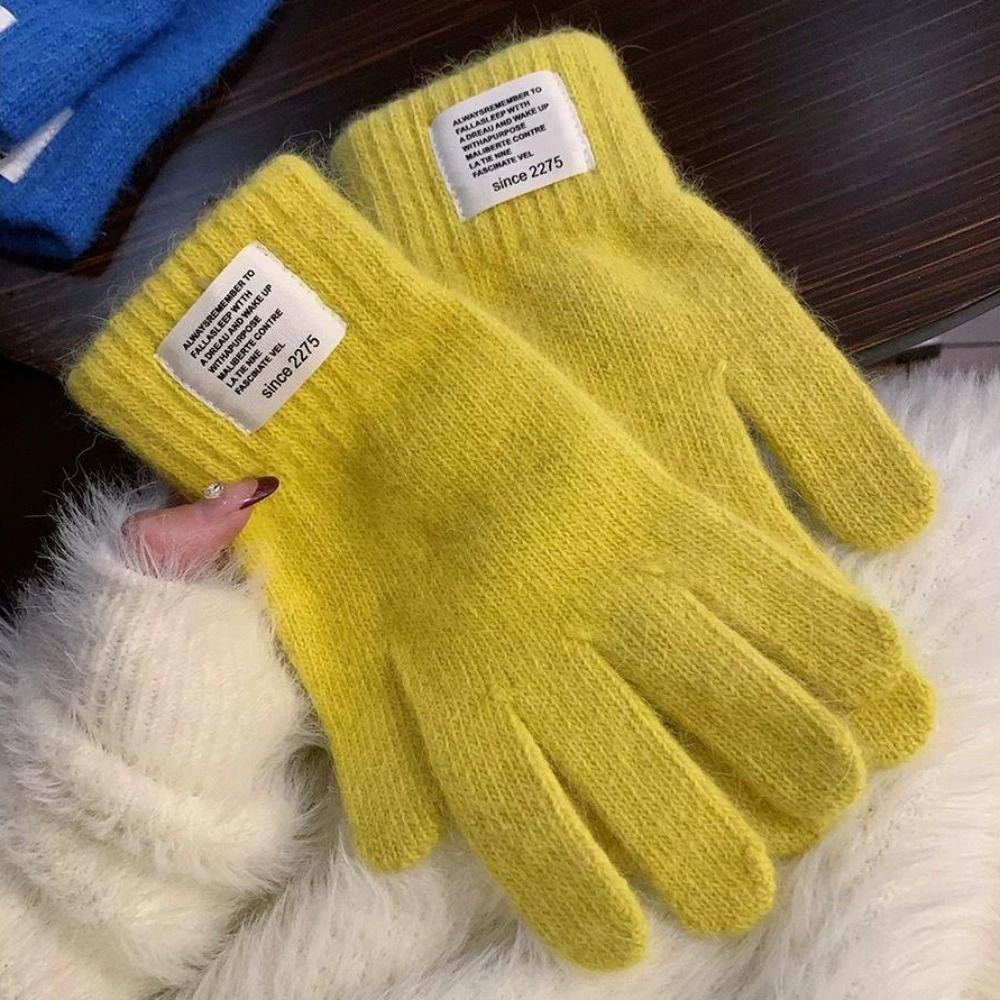 Candy Colors Touch Screen Knitted Gloves Full Finger Knitted Knitting Wool Gloves  Men and Women