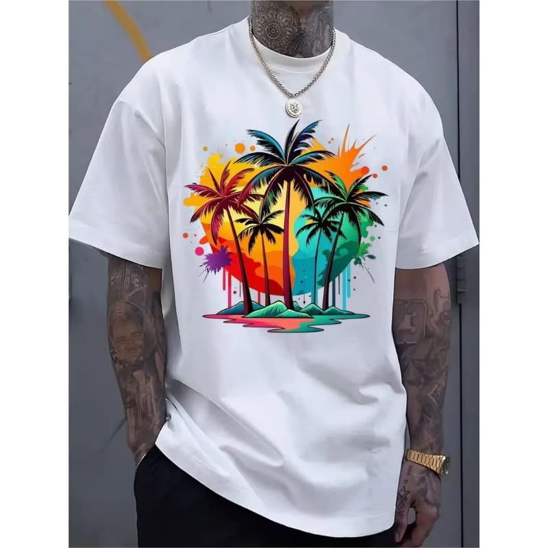 Pánské Módní 3D Tištěné Pánské Tričko Kulatý Výstřih Krátký Rukáv Trendy Street Wear