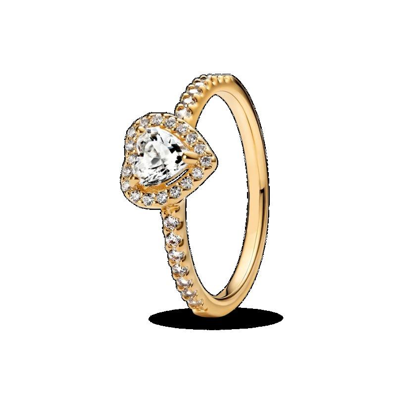 Breloques Anneaux en Argent Sterling 925 Bricolage Cœur Cœur Doré Rose Blanche Bagues de Doigt Pour Femmes Bijoux de Fête