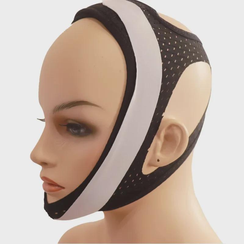 Breathable Mesh V-Face Anti-Snoring Sleeping Mask with Chin Support for Mouth Breathing Correction