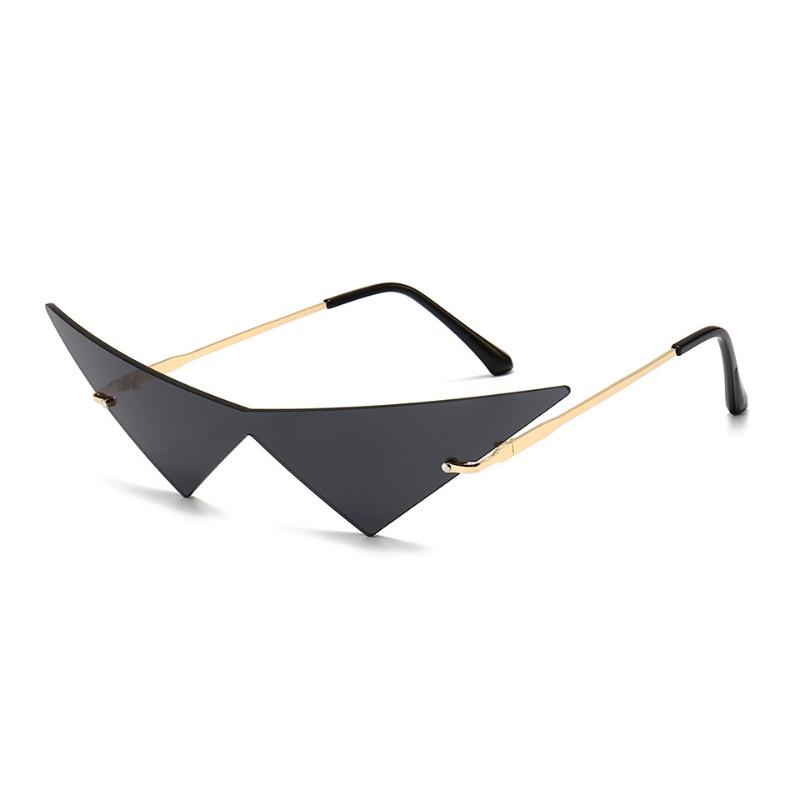 

Anime Glasses Gothic Punk Cosplay Costume Oversized Cat Eye Rimless Sunglasses Accessories Props Trend Triangle Eyewear чёрный