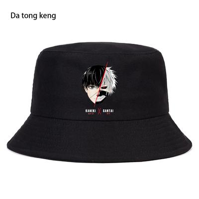 Tokyo Ghoul Japan Anime Funny Bucket Cap Casual Funny Sun Hat Harajuku Βαμβακερό καπέλο με κάδο Unisex Καπέλο Fishermans για εξωτερικούς χώρους