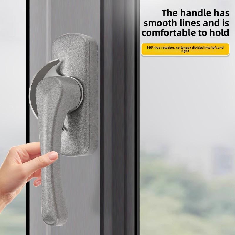 Aluminum Bidirectional Crescent Window Lock Anti‑Theft Sash Latch With Stainless Steel Hook Window Hardware Fitting