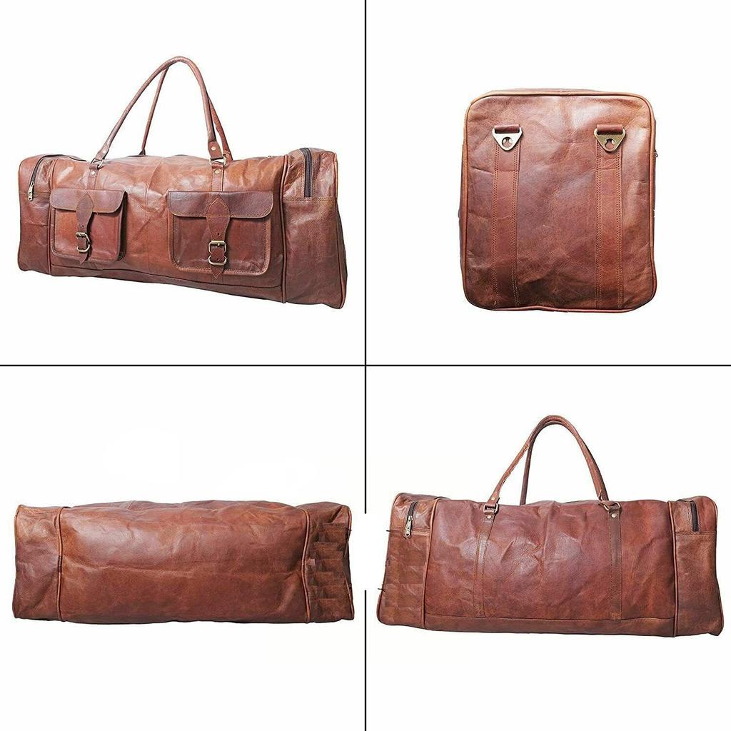 Reisetasche aus Leder, Wochenend-Übernachtungstasche für Herren, geeignet für Gepäcktaschen