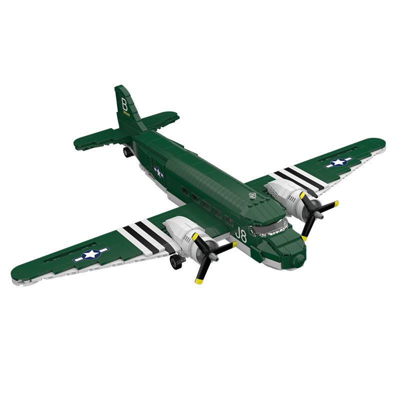 Ovly Douglas C-47 Transport Aircraft Model Building Block Fighter Toy Compatible with Bricks Children's Birthday Gift