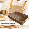 Handgeflochtener Rattan-Aufbewahrungskorb Quadratisches Weiden-Tablett Picknickkorb Brotkorb Lebensmittelteller Obstkuchen Allerlei-Box Heim Schreibtisch Dekoration