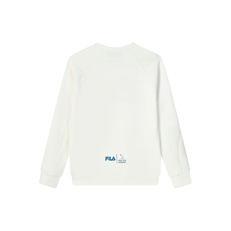 FILA Casual Loose Logo Knit Pullover Long Sleeve American Sweatshirt Men sweatshirt Standard-White F51M249215FWT