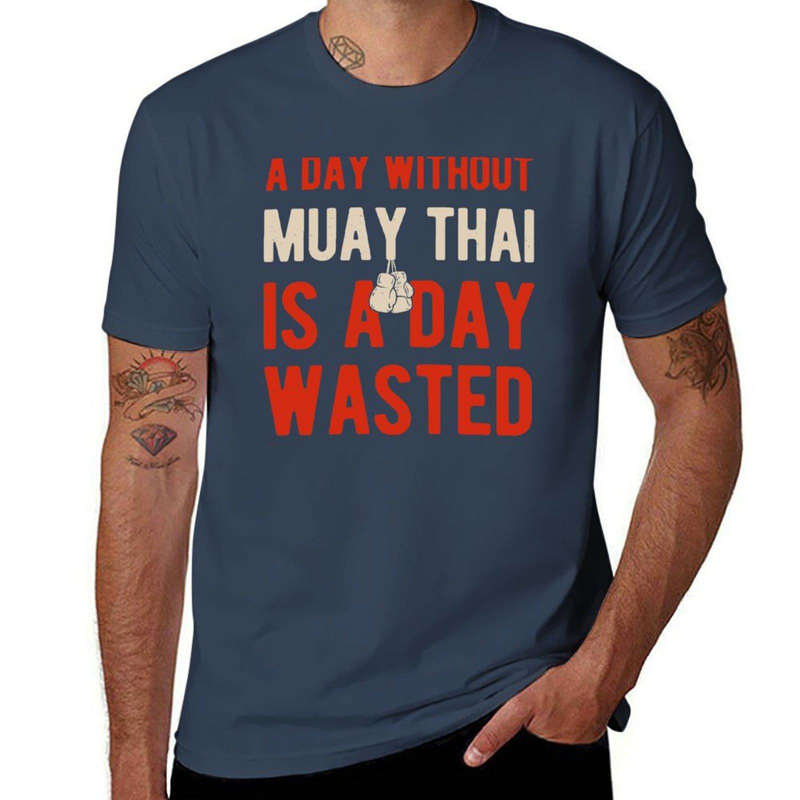 Funny Muay Thai Tshirt Active Sports Short Sleeve Cotton Shirt S