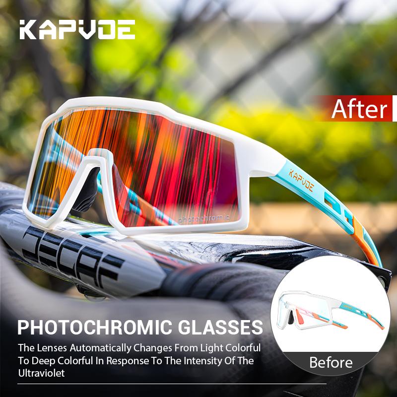 Kapvoe Kids Sports Sunglasses Photochromic Cycling Glasses Hiking Eyewear for Boys Girls Outdoor Baseball Goggles UV400 Running 7