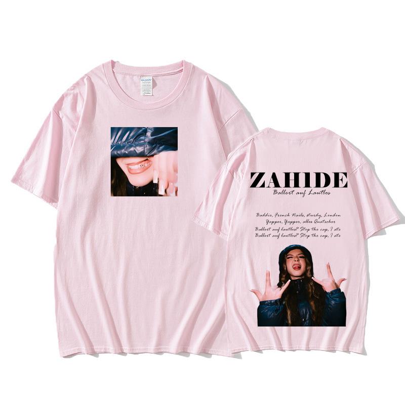 

Футболка Ballert Auf Lautlos ZAH1DE, футболка с графическим принтом, повседневная летняя футболка из 100% хлопка, модная одежда с круглым вырезом XS розовый