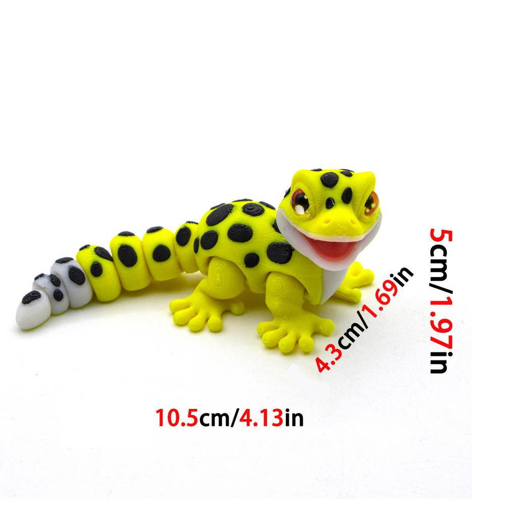 Neues 3D-Druck Multi-Farben Kleiner Gecko Spielzeugmodell Simulation Reptil Niedlicher Gecko Büro Schreibtisch Kleine Ornamente Spielzeug Geschenke