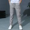 Drawstring Elastic Waistband Pants Kids Casual Solid Color Long Loose Pants for Boys