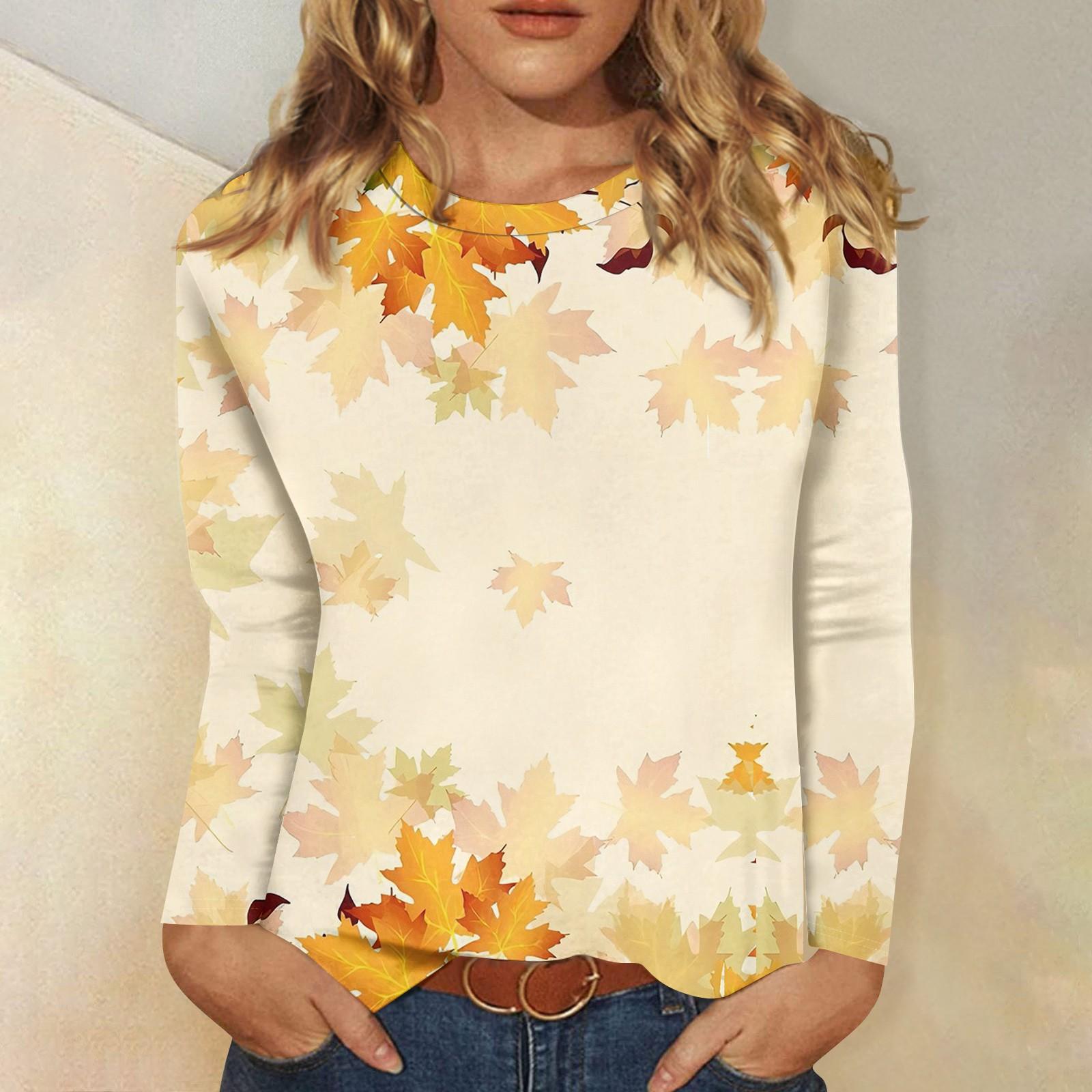 

Рубашки с длинным рукавом для женщин, милые футболки с графическим принтом, блузки, повседневные базовые топы больших размеров, пуловеры XL жёлтый