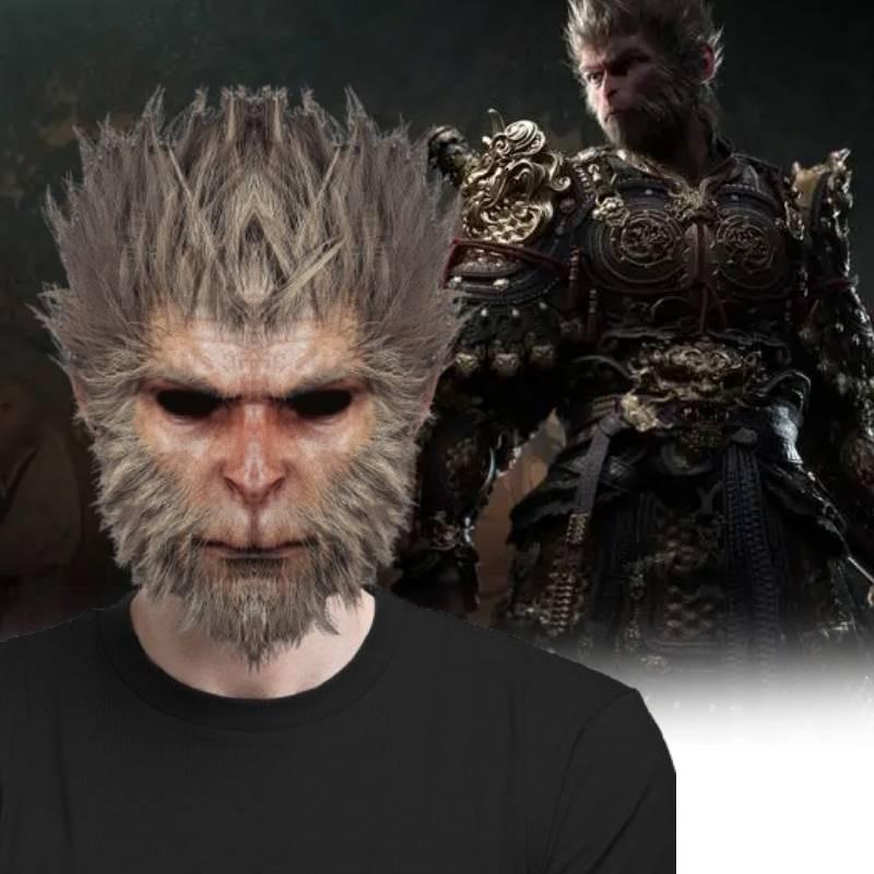 Einzigartige Black Myth Wukong Maske Verspieltes Affenkopfstück für Halloween Cosplay-Events