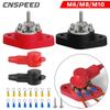 Battery Terminal Block Stud with Protector Bus Bar Electrical Connector M10 M8 M612-48V  Black Red For Truck RV Boat Camper Car