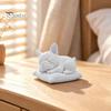 White Bulldog Model for Painting Sleeping French Figurine, 3D Printed Small Dog Statue, Cute PLA Animal Sculpture Home, Office, Desktop, Car Dashboard