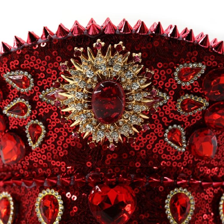 Bridal Captain Hat Jeweled Rhinestones for Women Bride Hat Sparkling Sequins Eye-catching Photo Props